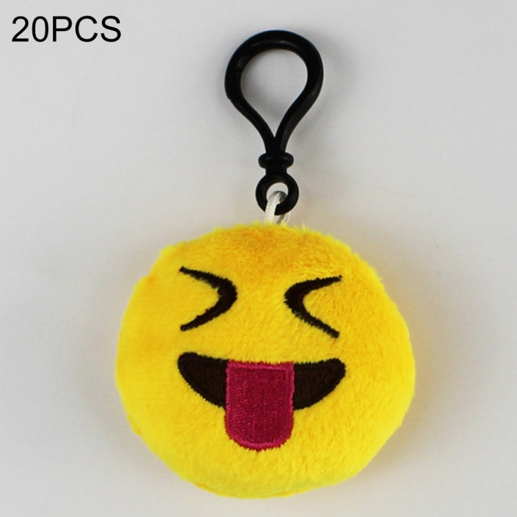 20 PCS Creative Plush Doll Mobile Pendants Gift Cartoon Cute Facial Expression Decorations Keychains with Hook-Reluova