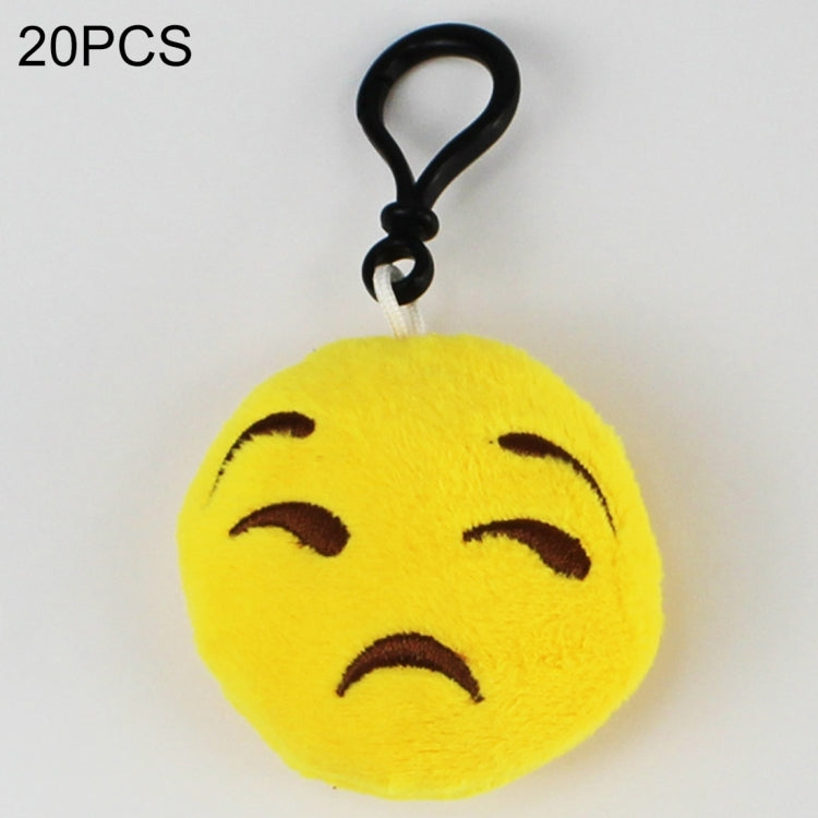 20 PCS Creative Plush Doll Mobile Pendants Gift Cartoon Cute Facial Expression Decorations Keychains with Hook-Reluova