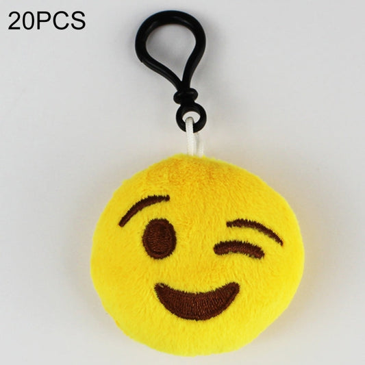 20 PCS Creative Plush Doll Mobile Pendants Gift Cartoon Cute Facial Expression Decorations Keychains with Hook