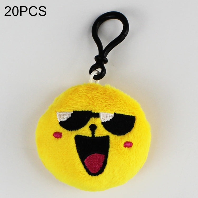 20 PCS Creative Plush Doll Mobile Pendants Gift Cartoon Cute Facial Expression Decorations Keychains with Hook-Reluova