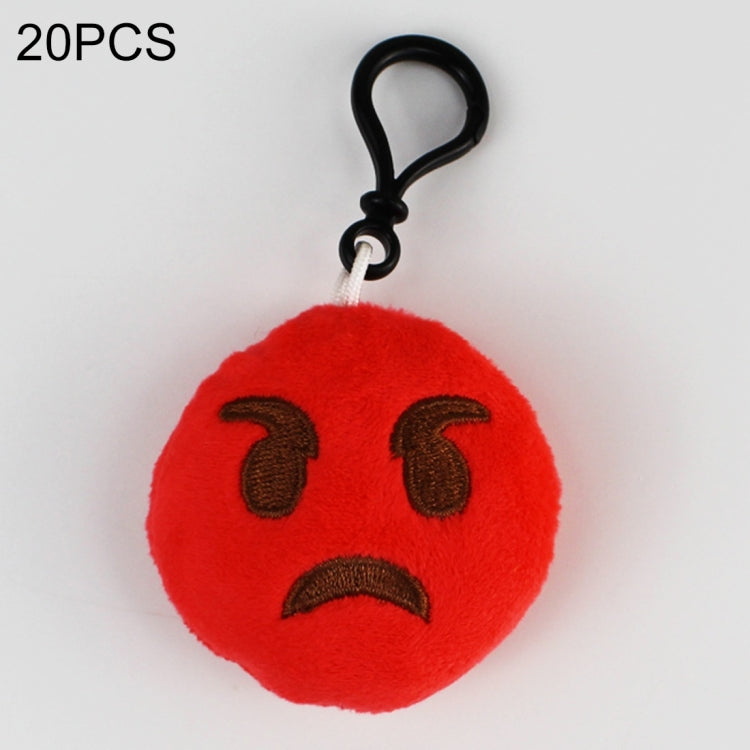 20 PCS Creative Plush Doll Mobile Pendants Gift Cartoon Cute Facial Expression Decorations Keychains with Hook-Reluova