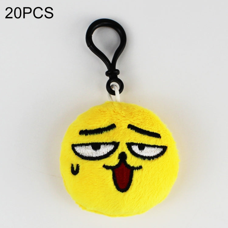 20 PCS Creative Plush Doll Mobile Pendants Gift Cartoon Cute Facial Expression Decorations Keychains with Hook-Reluova