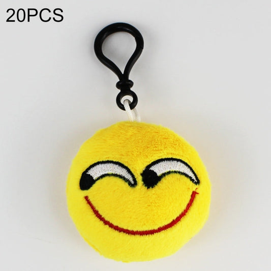 20 PCS Creative Plush Doll Mobile Pendants Gift Cartoon Cute Facial Expression Decorations Keychains with Hook