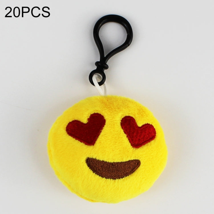 20 PCS Creative Plush Doll Mobile Pendants Gift Cartoon Cute Facial Expression Decorations Keychains with Hook-Reluova