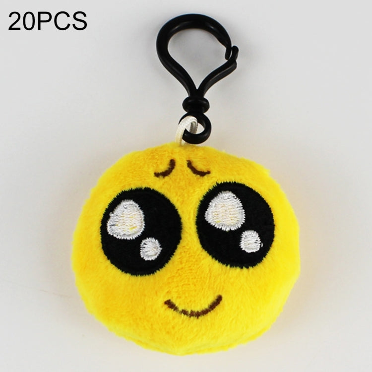 20 PCS Creative Plush Doll Mobile Pendants Gift Cartoon Cute Facial Expression Decorations Keychains with Hook-Reluova