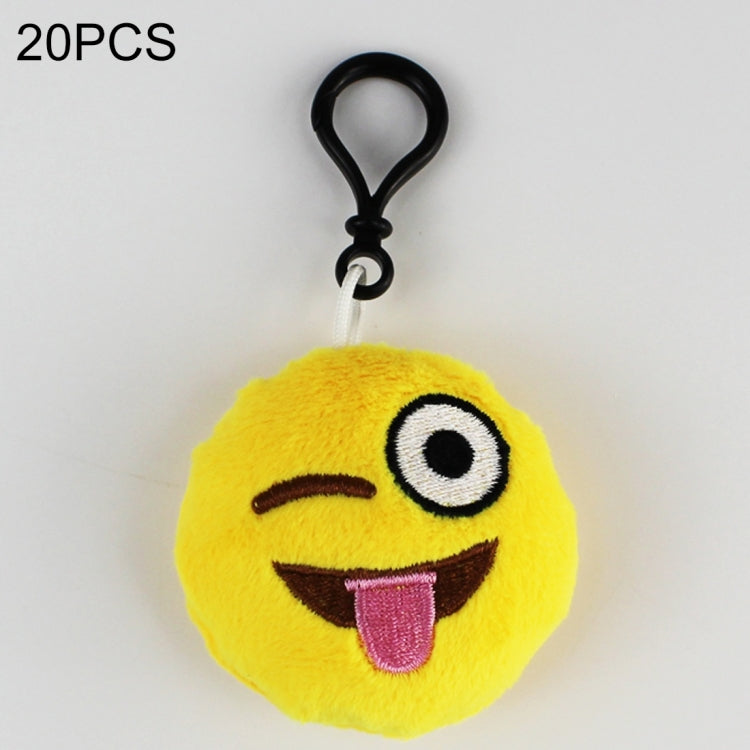 20 PCS Creative Plush Doll Mobile Pendants Gift Cartoon Cute Facial Expression Decorations Keychains with Hook-Reluova