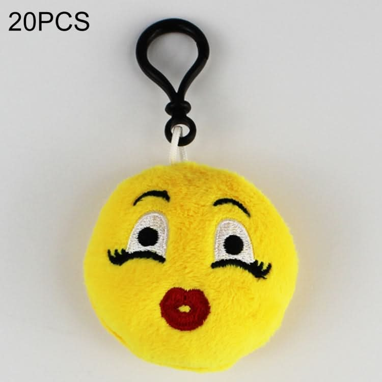 20 PCS Creative Plush Doll Mobile Pendants Gift Cartoon Cute Facial Expression Decorations Keychains with Hook-Reluova