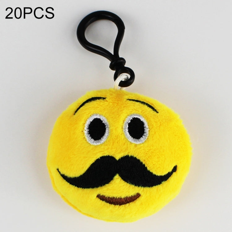 20 PCS Creative Plush Doll Mobile Pendants Gift Cartoon Cute Facial Expression Decorations Keychains with Hook-Reluova