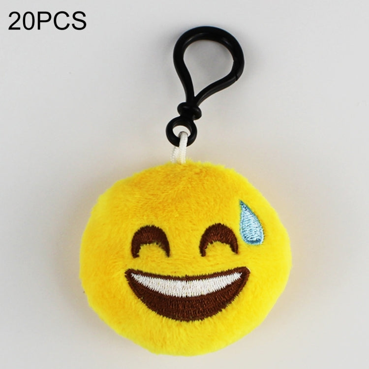 20 PCS Creative Plush Doll Mobile Pendants Gift Cartoon Cute Facial Expression Decorations Keychains with Hook-Reluova