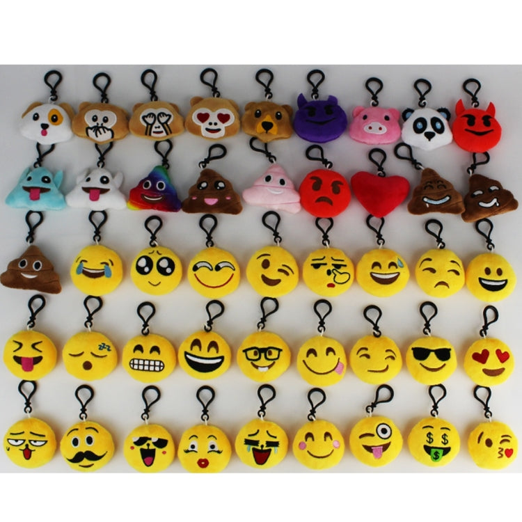 20 PCS Creative Plush Doll Mobile Pendants Gift Cartoon Cute Facial Expression Decorations Keychains with Hook-Reluova