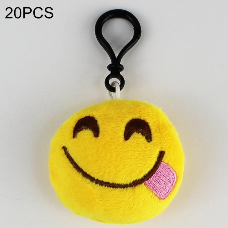 20 PCS Creative Plush Doll Mobile Pendants Gift Cartoon Cute Facial Expression Decorations Keychains with Hook-Reluova