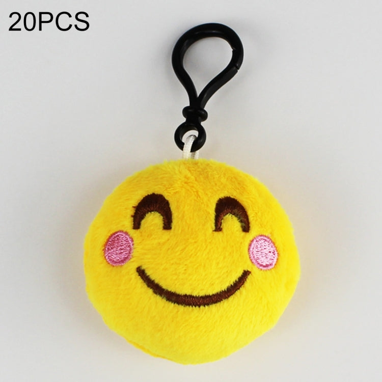 20 PCS Creative Plush Doll Mobile Pendants Gift Cartoon Cute Facial Expression Decorations Keychains with Hook