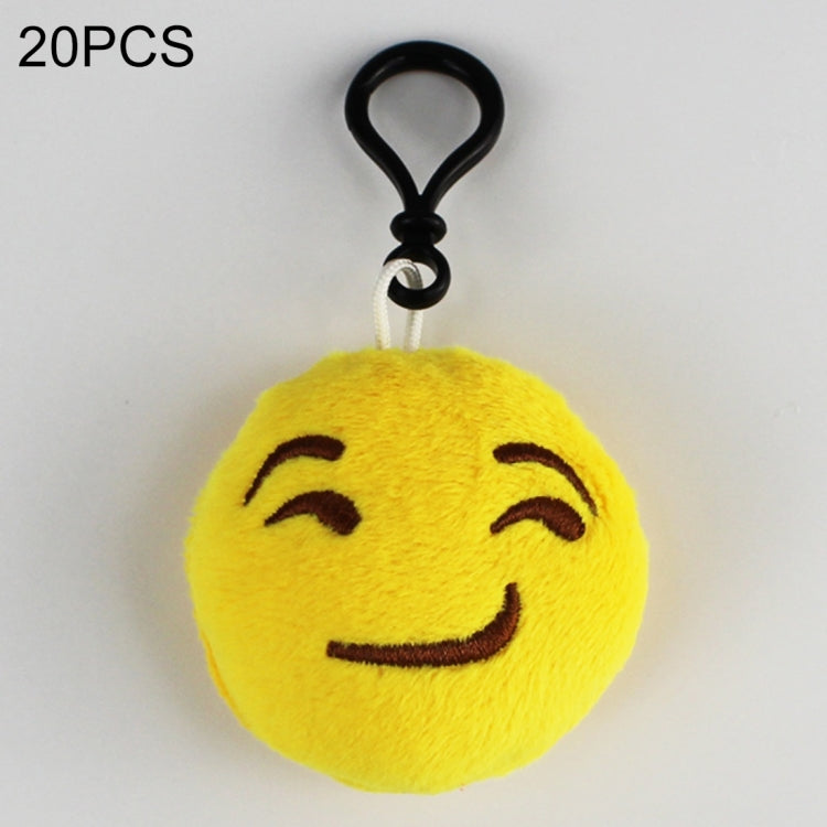 20 PCS Creative Plush Doll Mobile Pendants Gift Cartoon Cute Facial Expression Decorations Keychains with Hook-Reluova