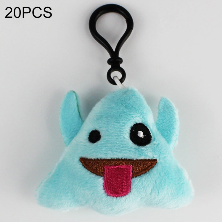 20 PCS Creative Plush Doll Mobile Pendants Gift Cartoon Cute Facial Expression Decorations Keychains with Hook