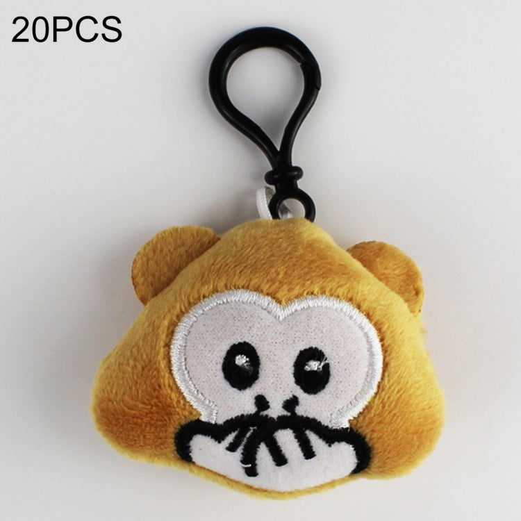 20 PCS Creative Plush Doll Mobile Pendants Gift Cartoon Cute Facial Expression Decorations Keychains with Hook-Reluova