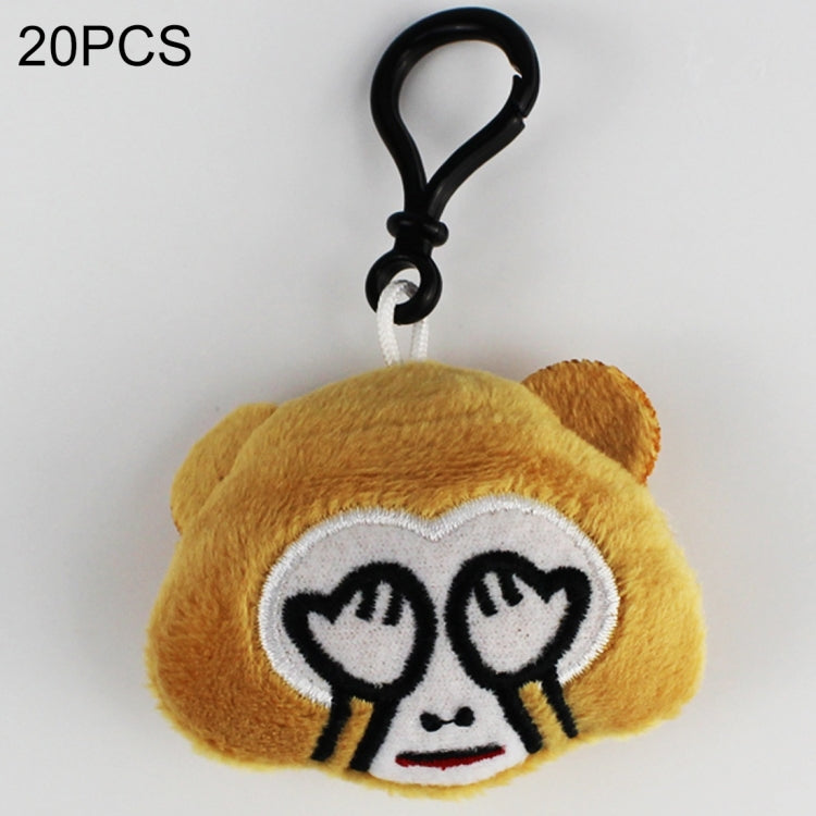 20 PCS Creative Plush Doll Mobile Pendants Gift Cartoon Cute Facial Expression Decorations Keychains with Hook-Reluova