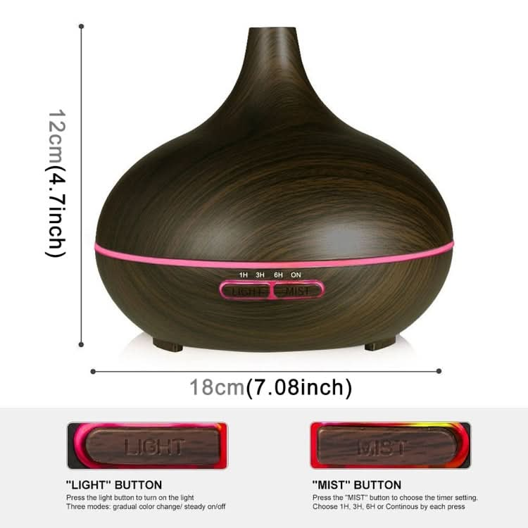 W350 14W 300ML Wood Grain Aromatherapy Air Purifier Humidifier with LED Light for Office / Home Room Reluova