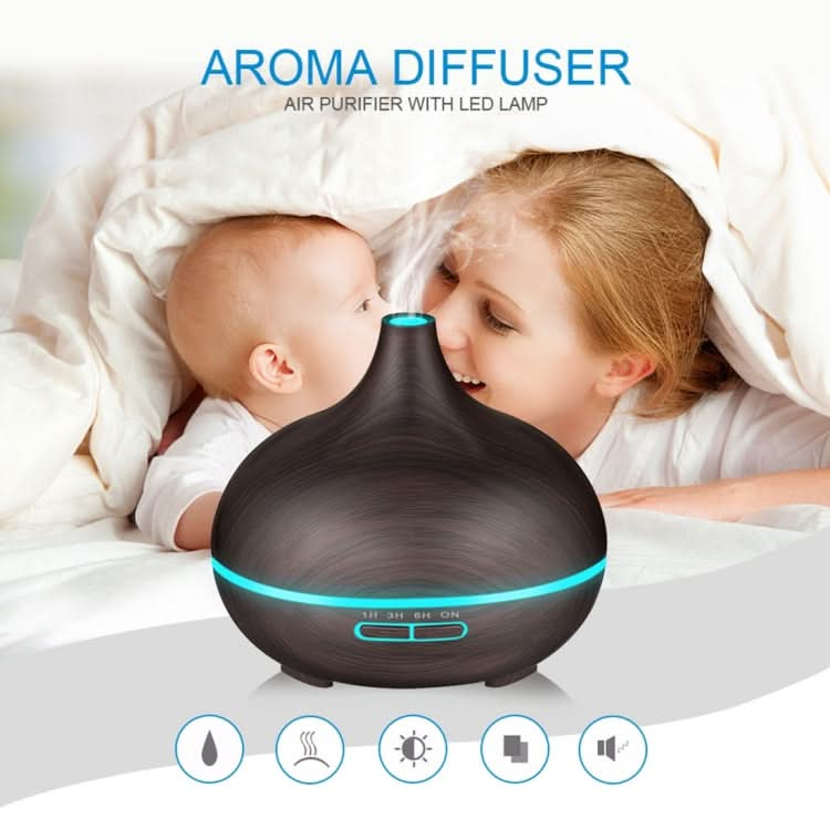 W350 14W 300ML Wood Grain Aromatherapy Air Purifier Humidifier with LED Light for Office / Home Room Reluova