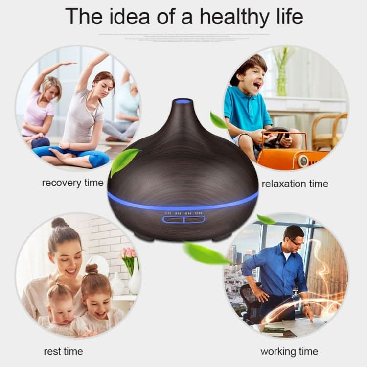 W350 14W 300ML Wood Grain Aromatherapy Air Purifier Humidifier with LED Light for Office / Home Room Reluova