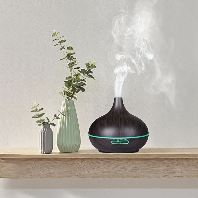 W350 14W 300ML Wood Grain Aromatherapy Air Purifier Humidifier with LED Light for Office / Home Room Reluova