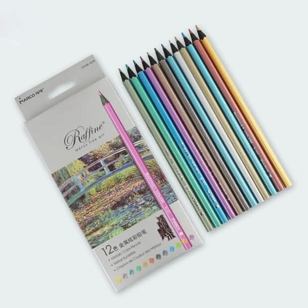 Kids Adults Sketch Coloring Books Drawing Vibrant Colors 12-color Colored Pencils Set Reluova