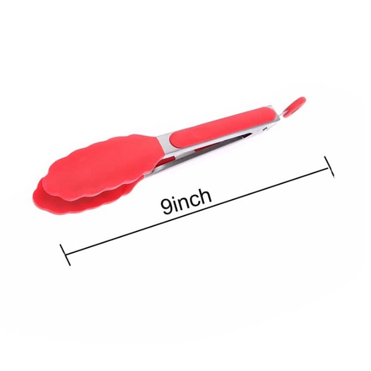 9 inch Silicone Non-slip Food Bread Barbecue BBQ Clip Tongs Kitchen Tools-Reluova