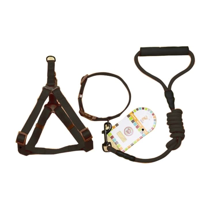 Pet Dog Collar + Harness + Leash Three Sets, S, Harness Chest Size: 34-50cm, Collar Neck Size: 24-35cm, Pet Weight: 8kg Below - Reluova