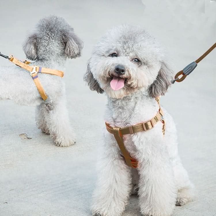 Pet Dog Collar + Harness + Leash Three Sets, S, Harness Chest Size: 34-50cm, Collar Neck Size: 24-35cm, Pet Weight: 8kg Below - Reluova