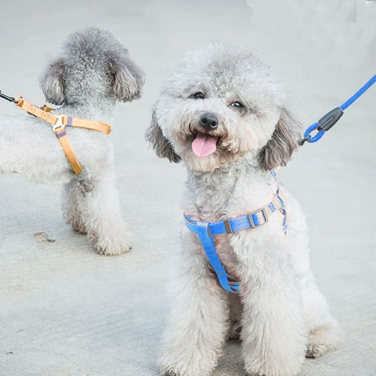 Pet Dog Collar + Harness + Leash Three Sets, S, Harness Chest Size: 34-50cm, Collar Neck Size: 24-35cm, Pet Weight: 8kg Below - Reluova