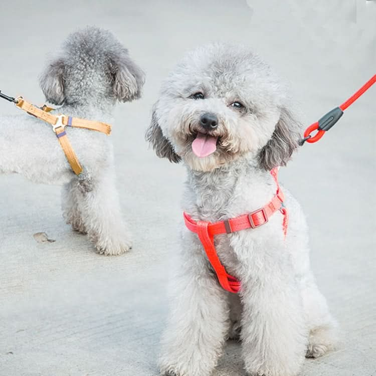 Pet Dog Collar + Harness + Leash Three Sets, S, Harness Chest Size: 34-50cm, Collar Neck Size: 24-35cm, Pet Weight: 8kg Below - Reluova