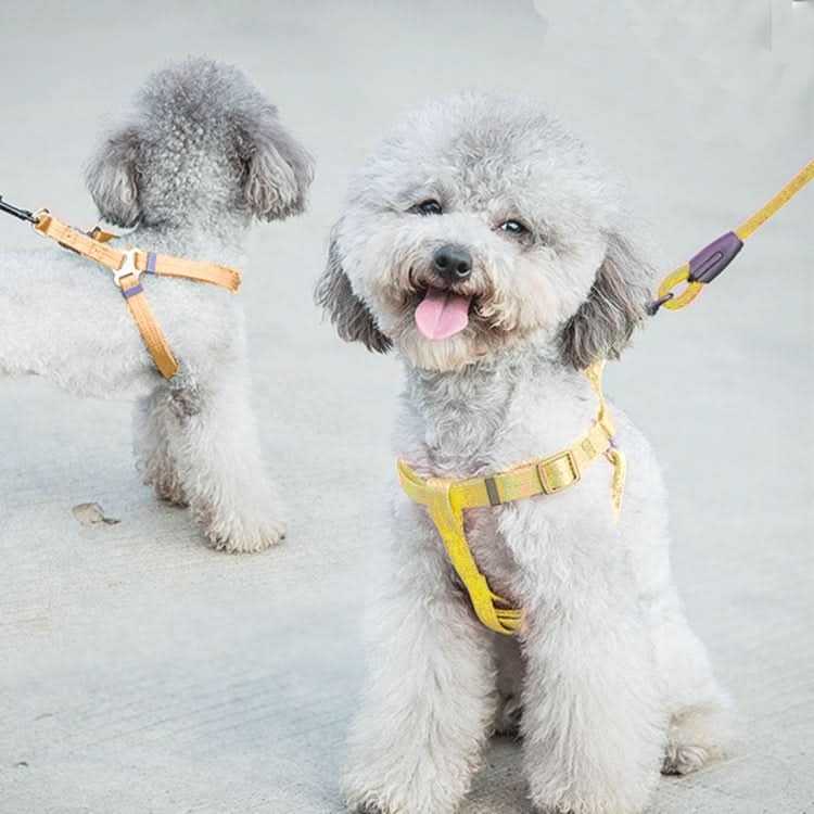 Pet Dog Collar + Harness + Leash Three Sets, S, Harness Chest Size: 34-50cm, Collar Neck Size: 24-35cm, Pet Weight: 8kg Below - Reluova