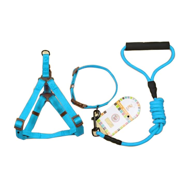 Pet Dog Collar + Harness + Leash Three Sets, L, Harness Chest Size: 57-90cm, Collar Neck Size: 40-64cm, Pet Weight: 35kg Below - Reluova