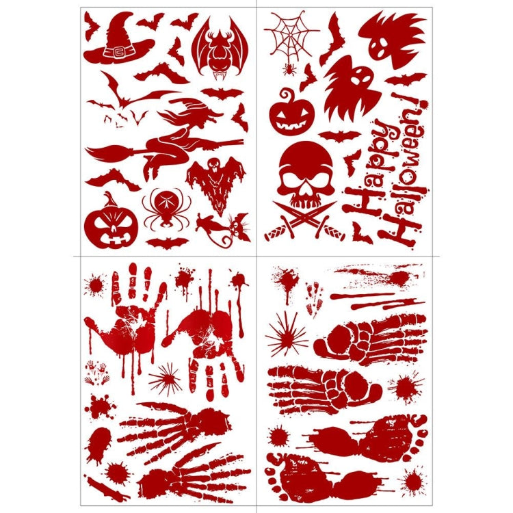 Halloween Decorations PVC Creative Blood-printed Wall Stickers Window Stickers, Size: 25*30cm, Random Style Delivery My Store