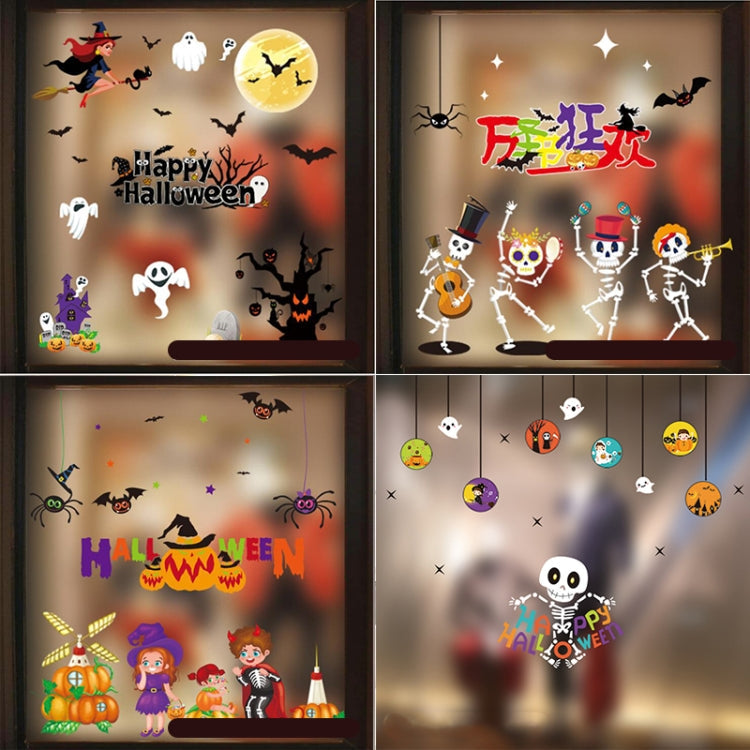 Halloween Decorations PVC Personalized DIY Glass Electrostatic Stickers, Random Style Delivery