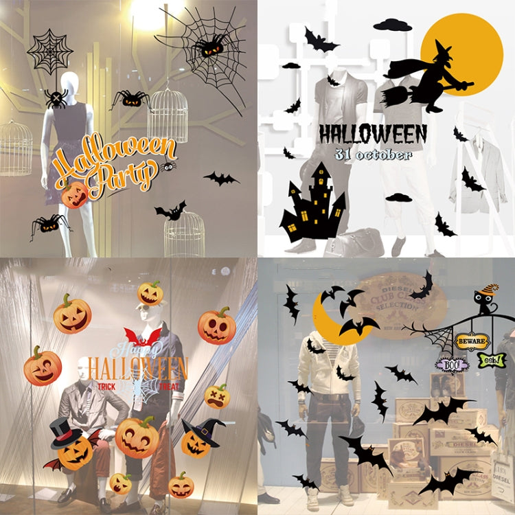 Halloween Decorations PVC Personalized DIY Glass Electrostatic Stickers, Random Style Delivery