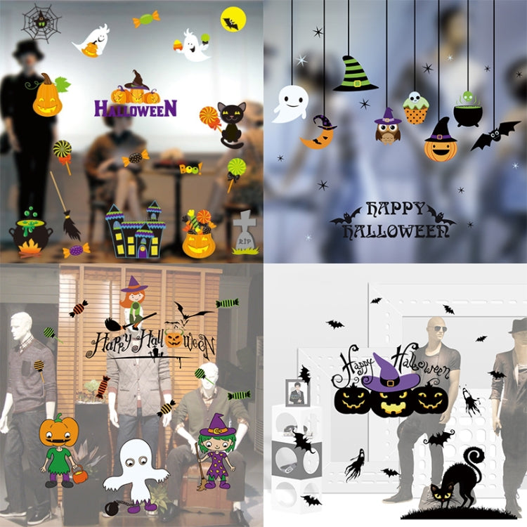 Halloween Decorations PVC Personalized DIY Glass Electrostatic Stickers, Random Style Delivery