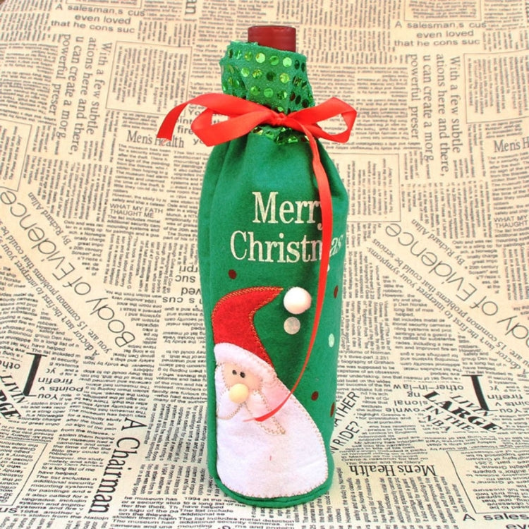 Merry Christmas Santa Claus Christmas Dinner Table Decoration Champagne Wine Bottle Bag