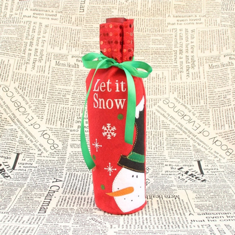 Snowman Christmas Dinner Table Decoration Champagne Wine Bottle Bag