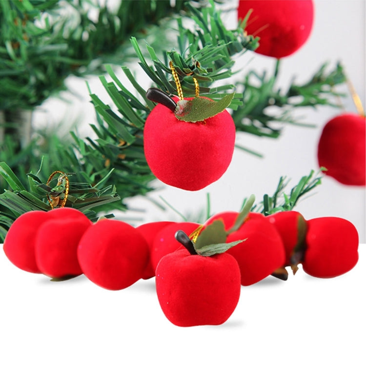 6 in 1 3.6cm Christmas Tree Decoration Red Apple Hang Ornament with Lanyard My Store