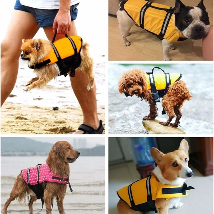 Pet Saver Dog Reflective Stripes Life Vest Jacket for Swimming Boating Surfing, Size: S - Reluova