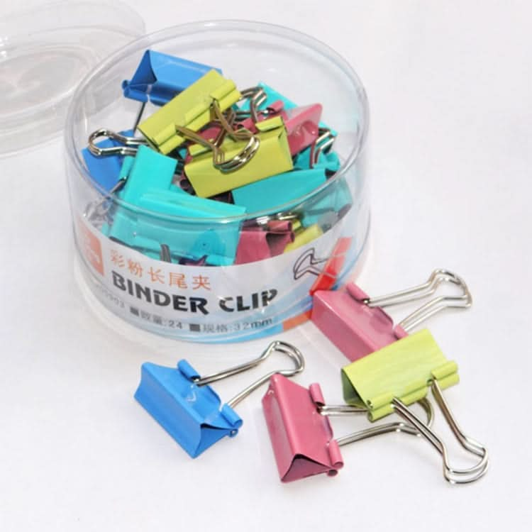 24pcs/Box Long Tail Ticket Clip Iron Clip File Clip, Random Color Delivery Reluova