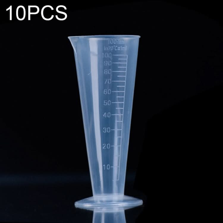 10 PCS 100ml Food Grade PP Plastic Flask Digital Cone Measuring Cup Cylinder Scale Measure Glass Lab Laboratory Tools - Reluova