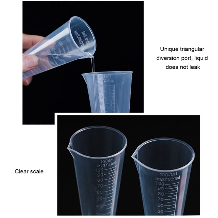 10 PCS 100ml Food Grade PP Plastic Flask Digital Cone Measuring Cup Cylinder Scale Measure Glass Lab Laboratory Tools - Reluova