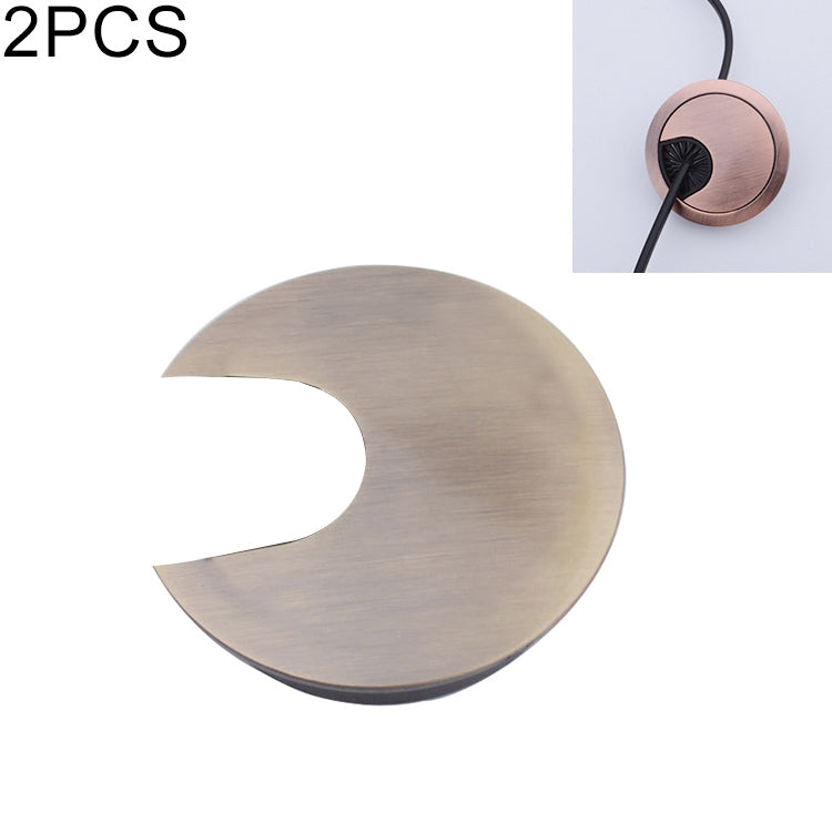 2 PCS Desk Computer Desktop Zinc Alloy Round Threading Box Hole Cover, Hole Diameter: 35mm (Bright Gold)-Reluova