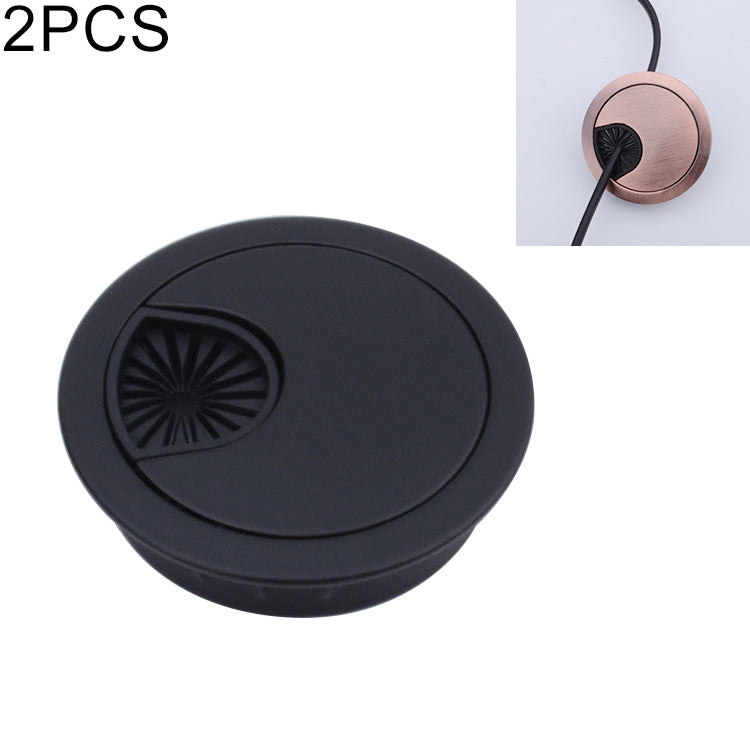 2 PCS Desk Computer Desktop Zinc Alloy Round Threading Box Hole Cover, Hole Diameter: 50mm (Bright Gold)-Reluova