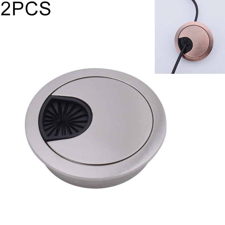 2 PCS Desk Computer Desktop Zinc Alloy Round Threading Box Hole Cover, Hole Diameter: 50mm (Bright Gold)-Reluova