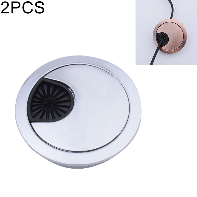 2 PCS Desk Computer Desktop Zinc Alloy Round Threading Box Hole Cover, Hole Diameter: 50mm (Bright Gold)-Reluova