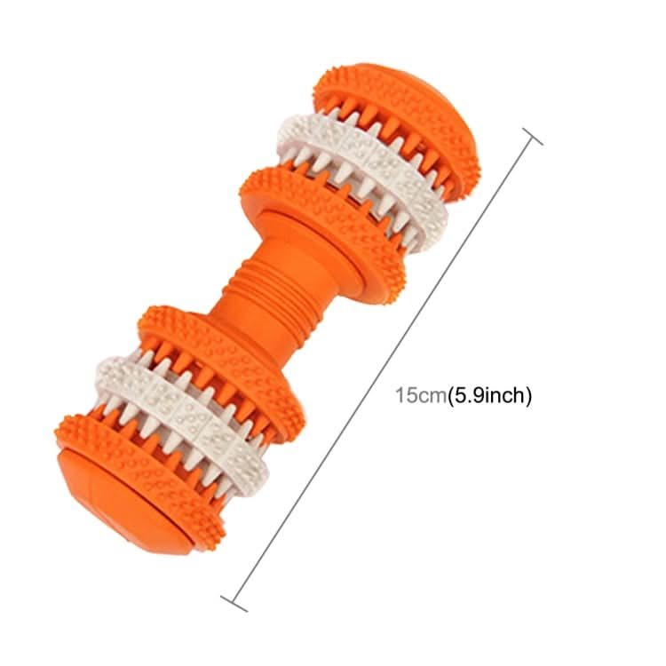 Dog Toy  for Pets Tooth Cleaning Chewing Dumbbells Shape Toys of Non-Toxic Soft Rubber , Large Size,Length:15cm - Reluova