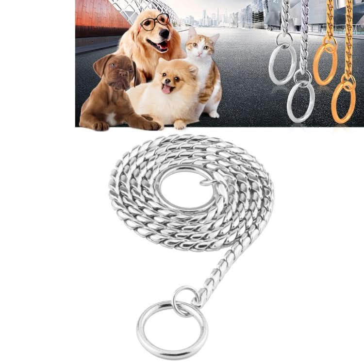 Pet Collars Pet Neck Strap Dog Neckband Snake Chain Dog Chain  Solid  Metal Chain Dog Collar，Length:35cm - Reluova