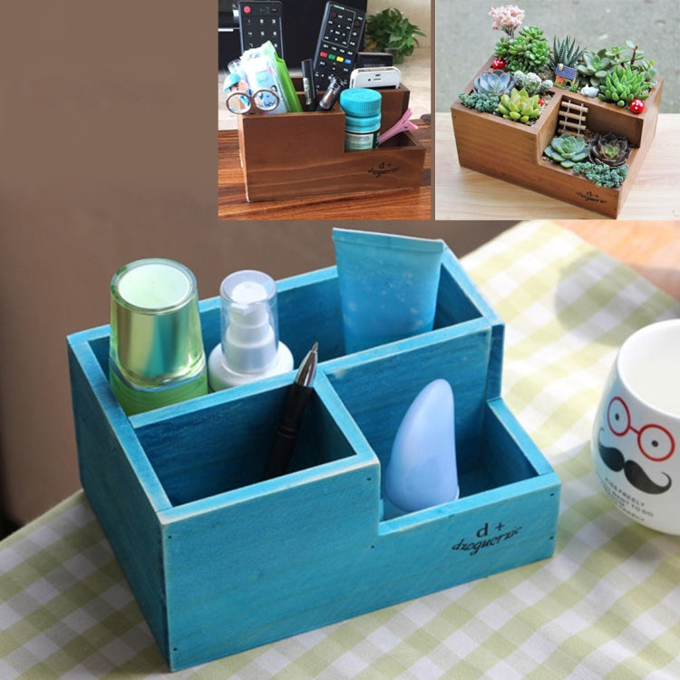 Retro Square Wooden Flower Pot Wooden Box Woody Storage Box  Multi-functional Wooden Box,Random Color Delivery My Store